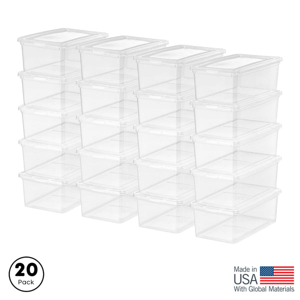 20-Pack Inspired Essentials 5 Qt Clear Storage Bins With Lids