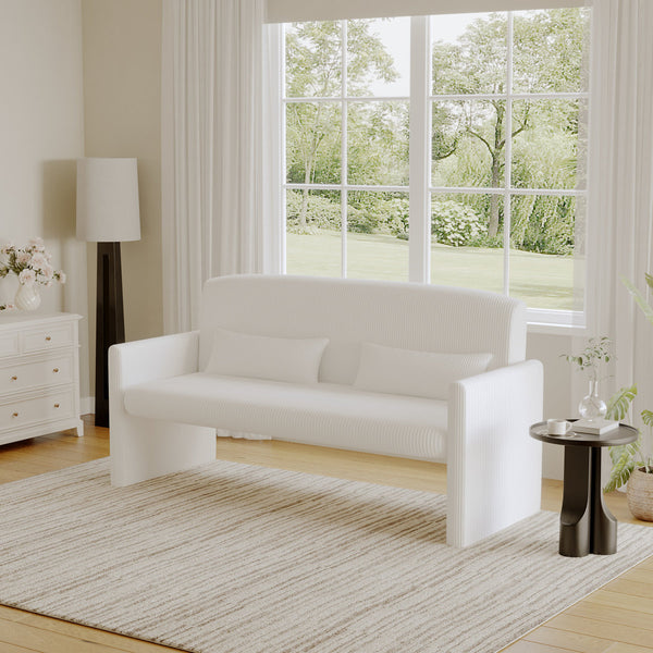 Loveseat with Throw Pillows