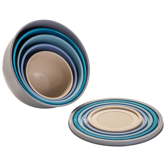 10-Pcs Mainstays Plastic Mixing Bowl Set with Lids