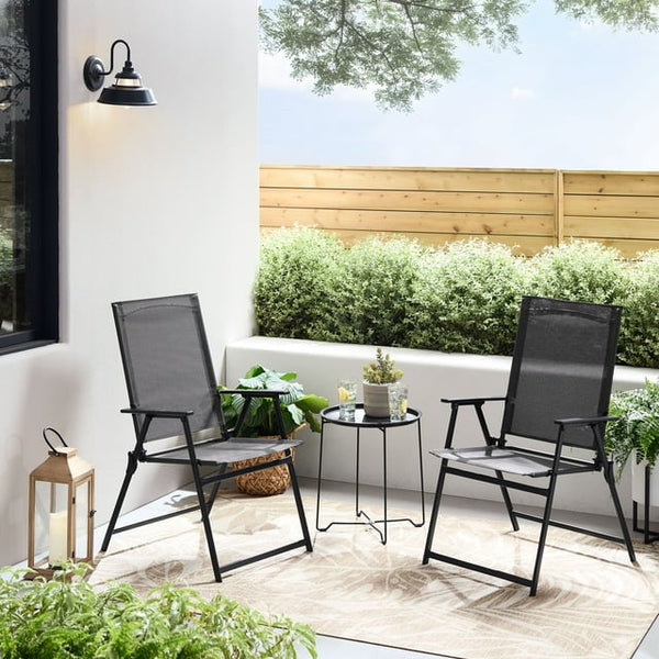 Mainstays 3-Piece Steel and Sling Folding Outdoor Patio Bistro Set