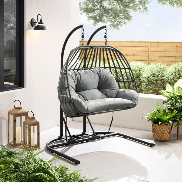 Mainstays Wicker Outdoor Patio Double Hanging Egg Chair