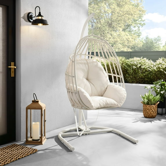 Mainstays Wicker Outdoor Patio Hanging Egg Chair