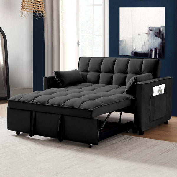 Momspeace Futon Modern Convertible Sleeper Sofa w/ Pull-Out Sofa Bed
