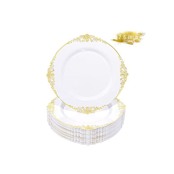 50 PCS Disposable Plastic Dessert Plates 7.5 Inch