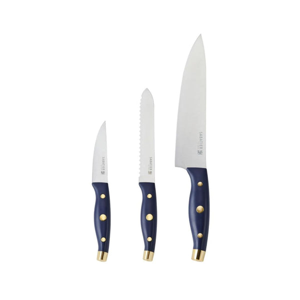 3 Piece Sabatier Stainless Steel Triple Rivet Chef Knife Set