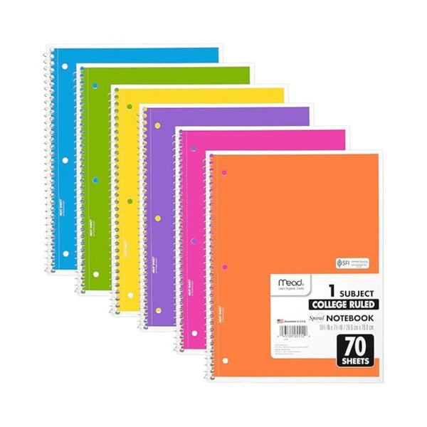 6-Pack Mead Spiral Notebook