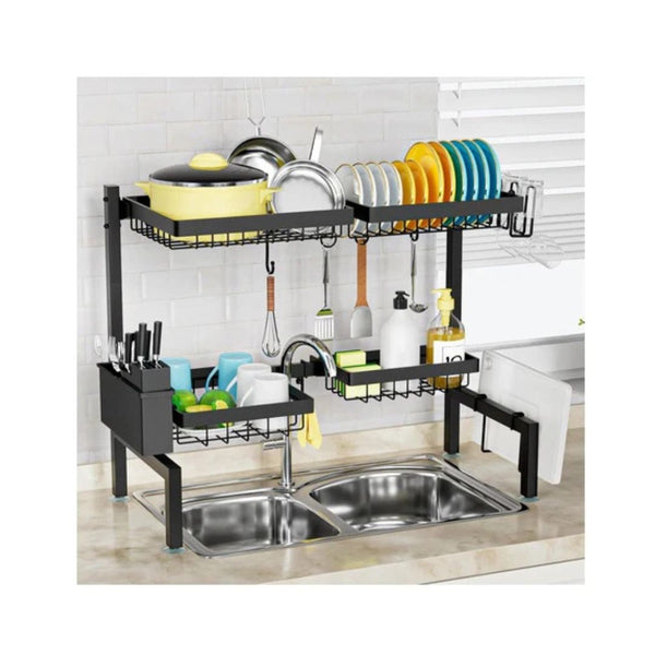 2-Tier Over the Sink Dish Drying Rack with 4 Baskets
