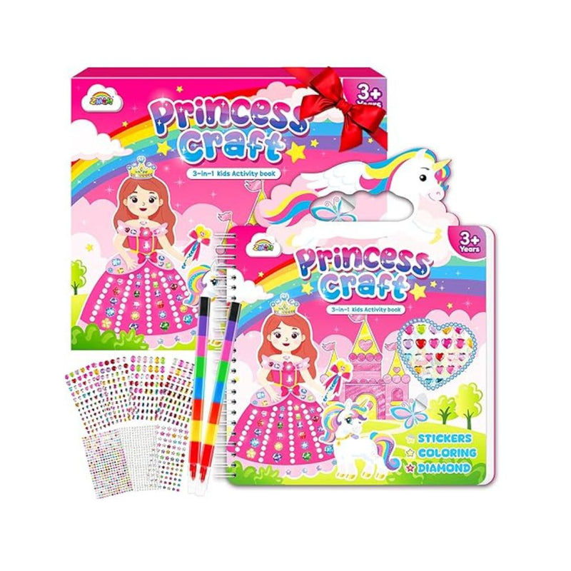 Princess & Unicorns 3-in-1 Activity Book