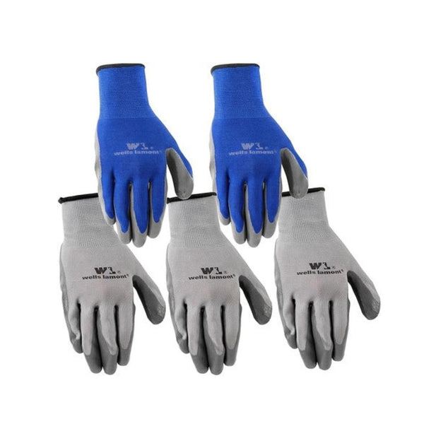 5 Pairs Wells Lamont Nitrile Work Gloves (Large)