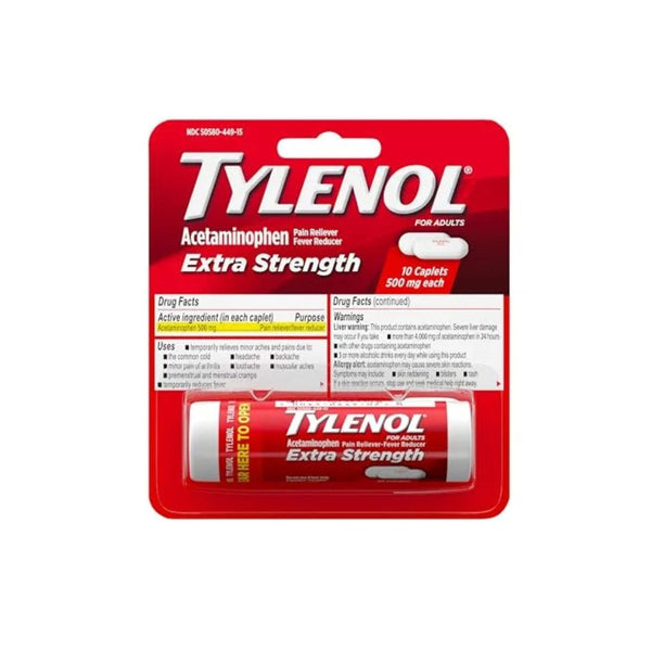10 Tylenol Extra Strength 500mg Caplets