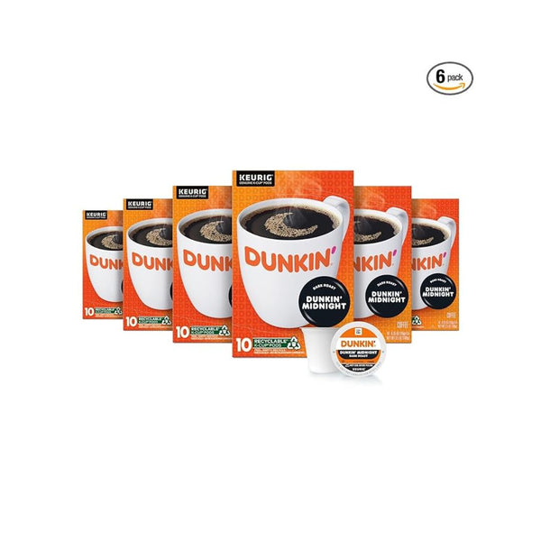 60 Dunkin Midnight Dark Roast K-Cup Coffee Pods