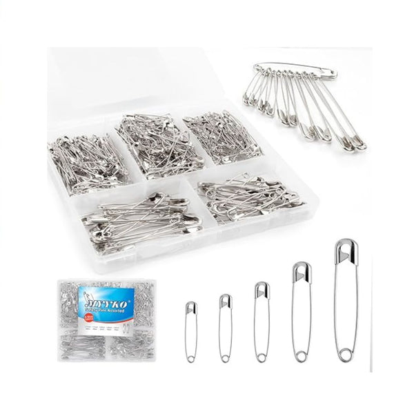 320-Piece Silver Safety Pins Assorted