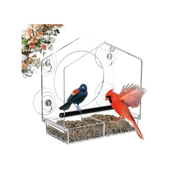 Clear Acrylic Window Bird Feeder