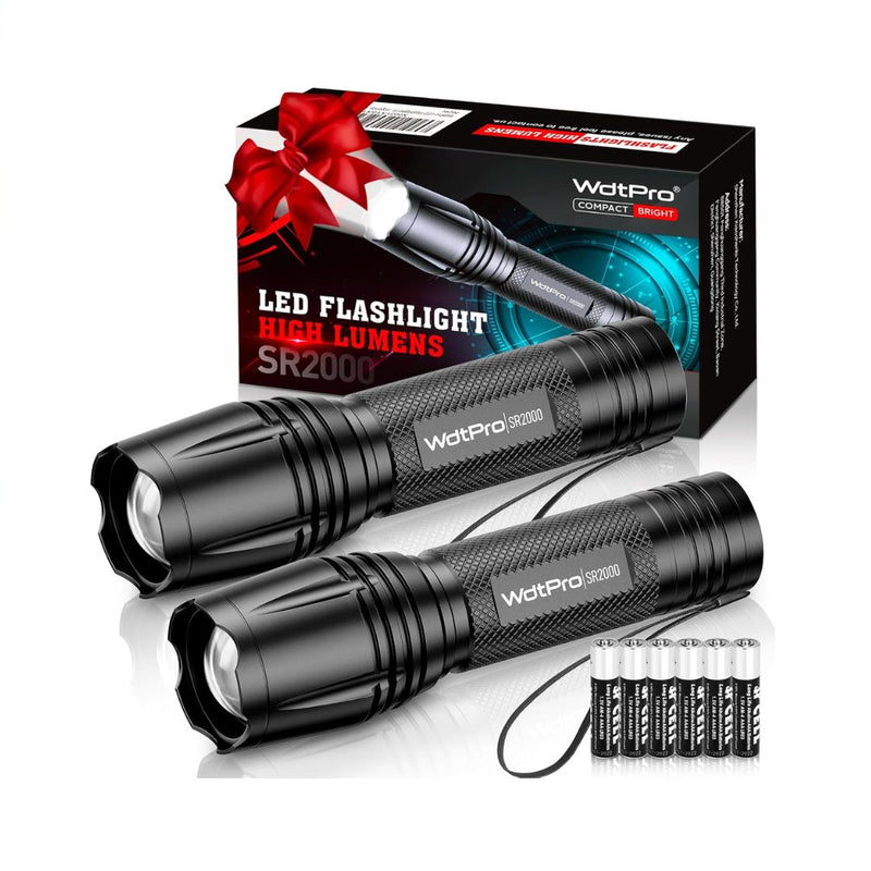 2-Pack WdtPro SR2000 Pro LED Flashlights