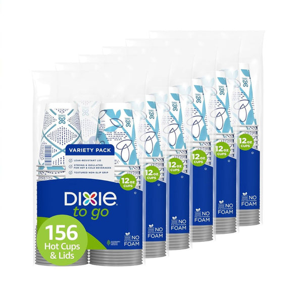 156-Count Dixie To Go Paper Coffee Cups