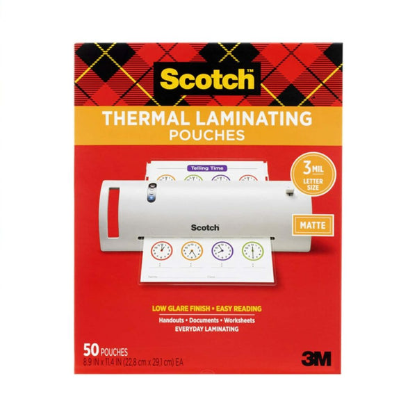 50-Pack Scotch Matte Thermal Laminating Pouches