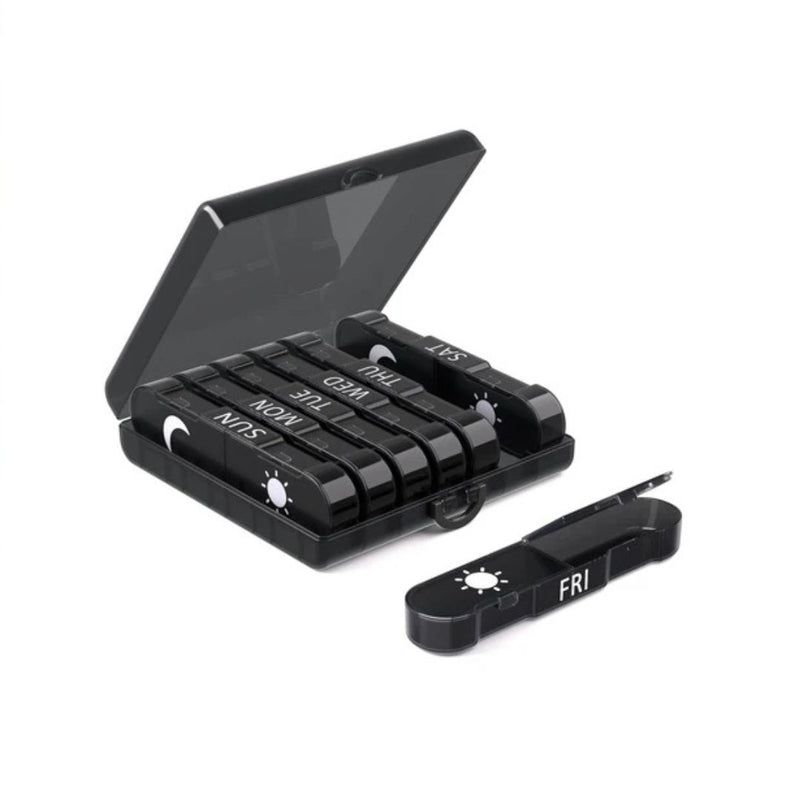 Portable AM/PM Weekly Pill Organizer