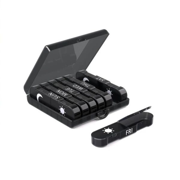 Portable AM/PM Weekly Pill Organizer