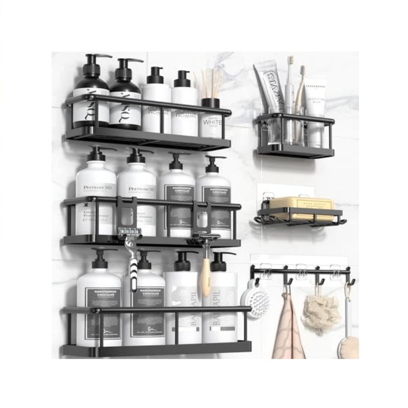 6 Pack Shower Caddy Rustproof Bathroom Shelves Organizer