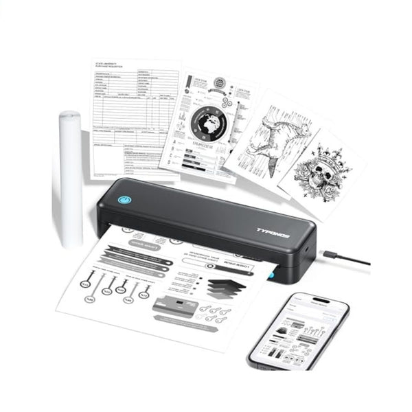 1 Pack Portable Wireless Bluetooth Thermal Printer 8.5"