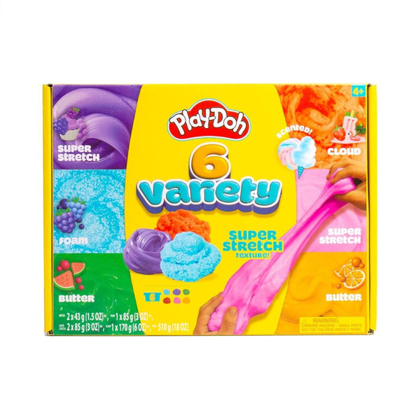 Play-Doh 6 Variety Compounds Super Stretch Play Foam
