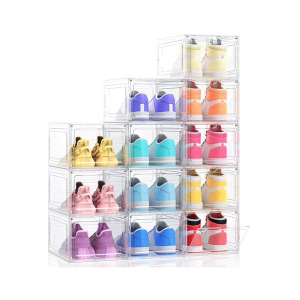 12 Pack Shoe Storage Boxes with Magnetic Door