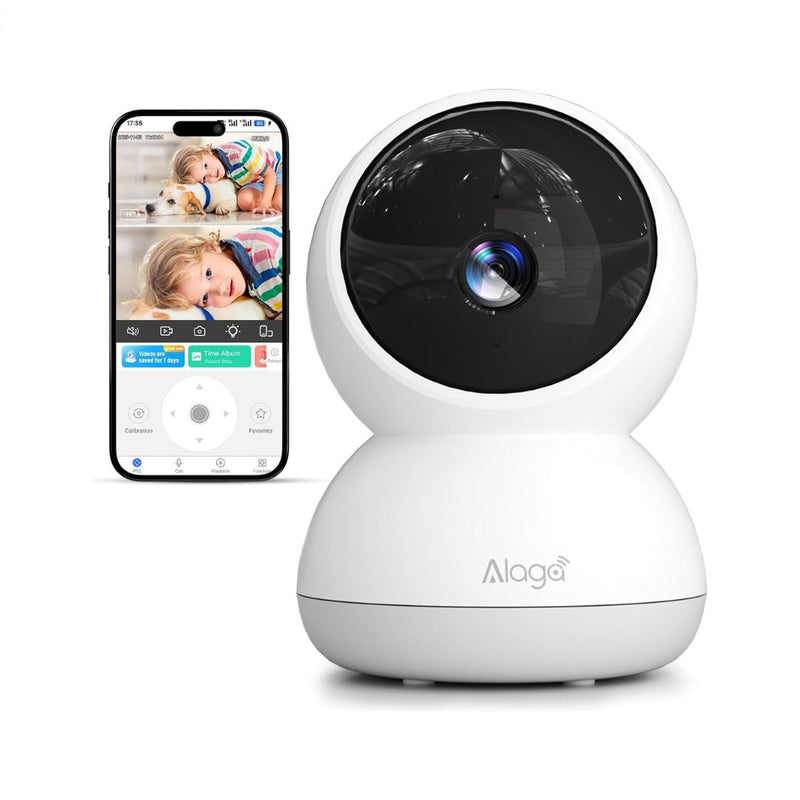 Indoor 3K Security Camera, 360° Pan/Tilt, WiFi