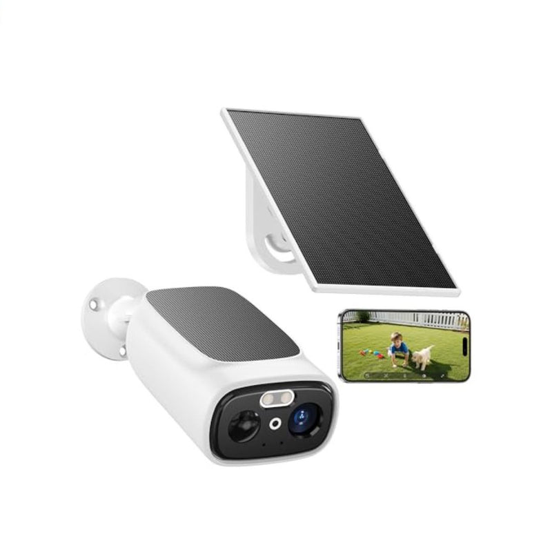 Solar Security Camera Wireless Outdoor, 2K, Night Vision