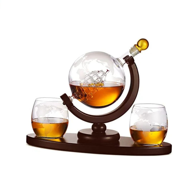 Globe Whiskey Decanter Set