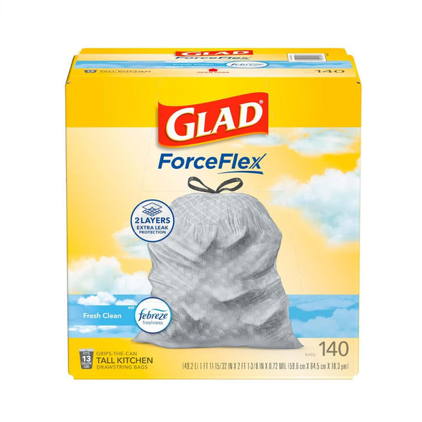 140-Count Glad ForceFlex Tall Kitchen Trash Bags 13 Gallon