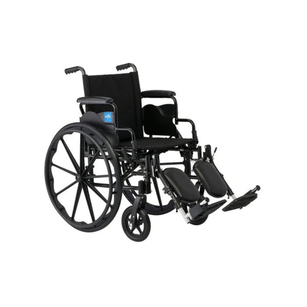 Medline Lightweight Adult Wheelchair with Swing-Back Arms & Elevating Leg Rests