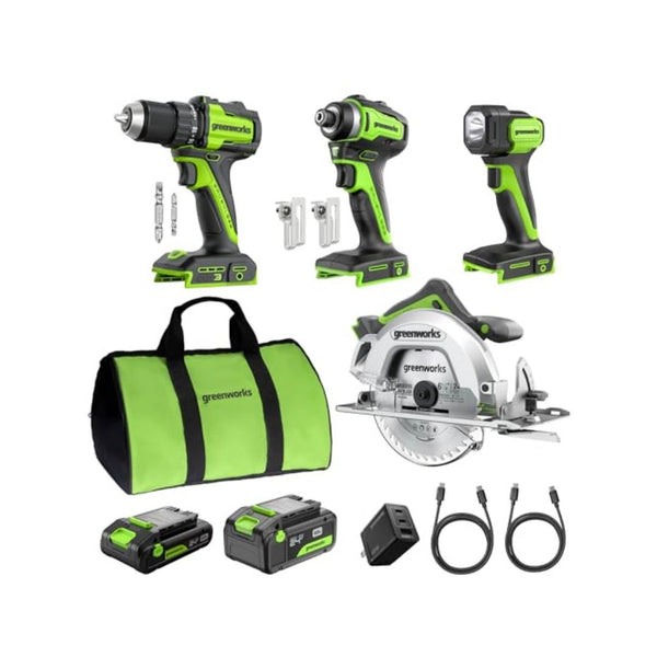 4 Tool 24V Cordless Power Tool Combo Kit