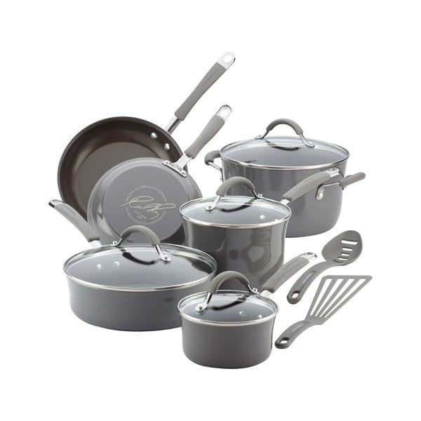 12-Piece Rachael Ray Nonstick Cookware Pots and Pans Set