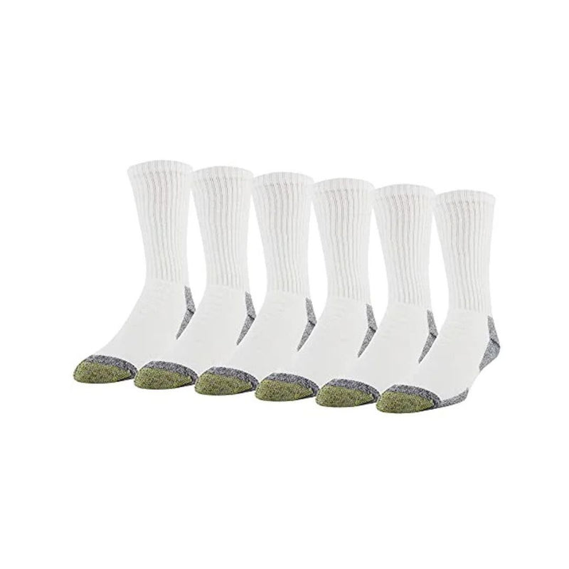 6 Pack GOLDTOE Men's Cotton Crew Socks