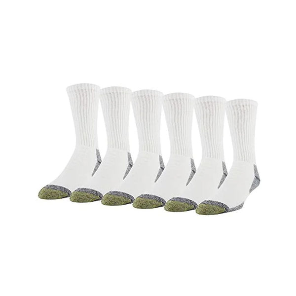 6 Pack GOLDTOE Men's Cotton Crew Socks