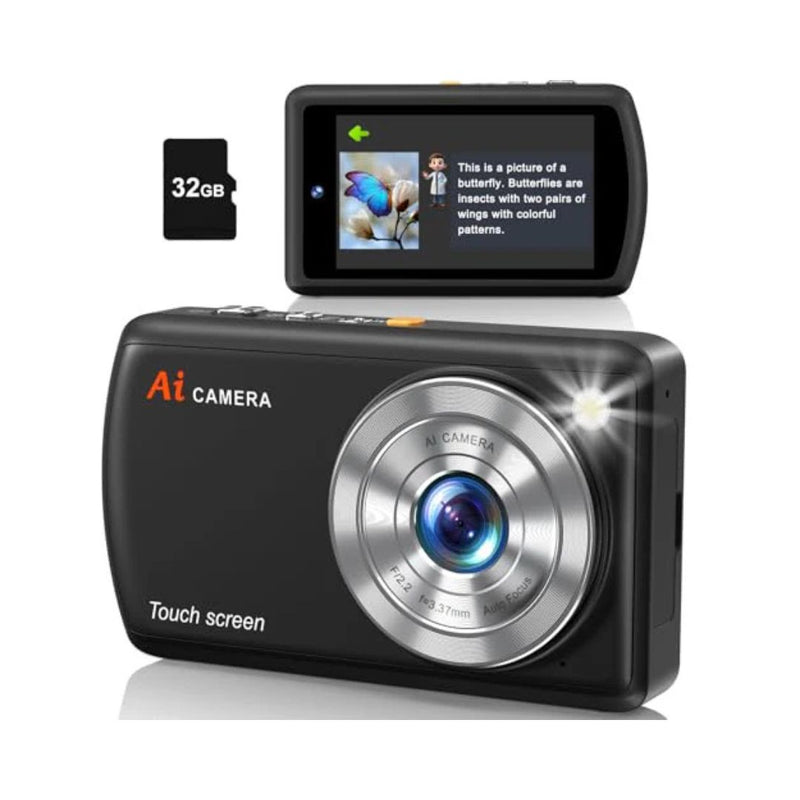 AI WiFi Dual-Lens Point and Shoot Camera