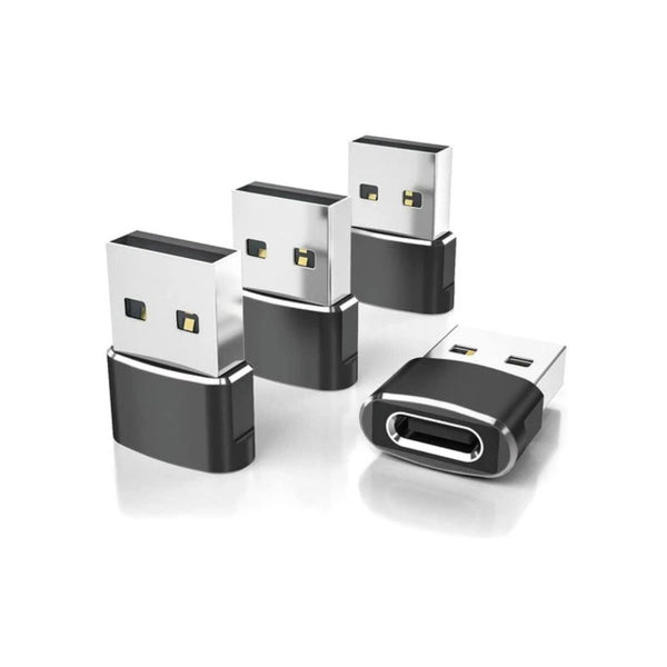 4-Pack USB-A to USB-C Adapters