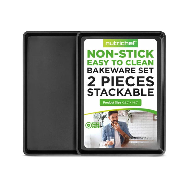 2 Pack NutriChef XL Cookie Sheets
