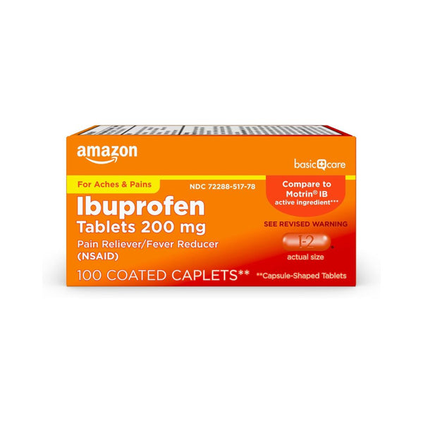 100 Count Ibuprofen Tablets 200mg Pain Reliever