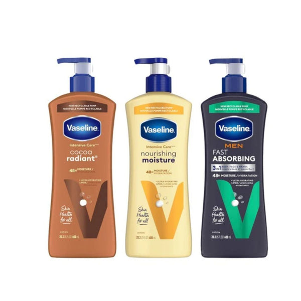 3 Bottles of Vaseline Intensive Care Body Lotion