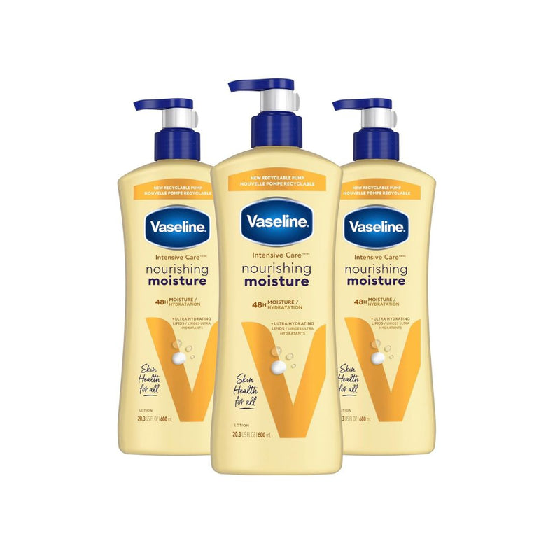 3 Bottles of Vaseline Intensive Care Body Lotion