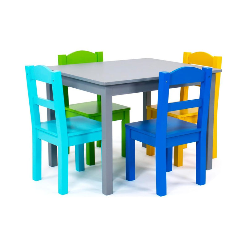Humble Crew Kids Wooden Table and 4 Chairs Set