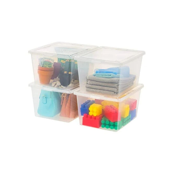 4 Pack 25 Qt Stackable Storage Bins with Lids