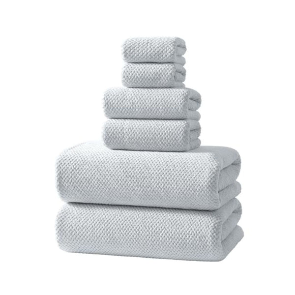6 Piece Ultra Absorbent Coral Fleece Towel Set