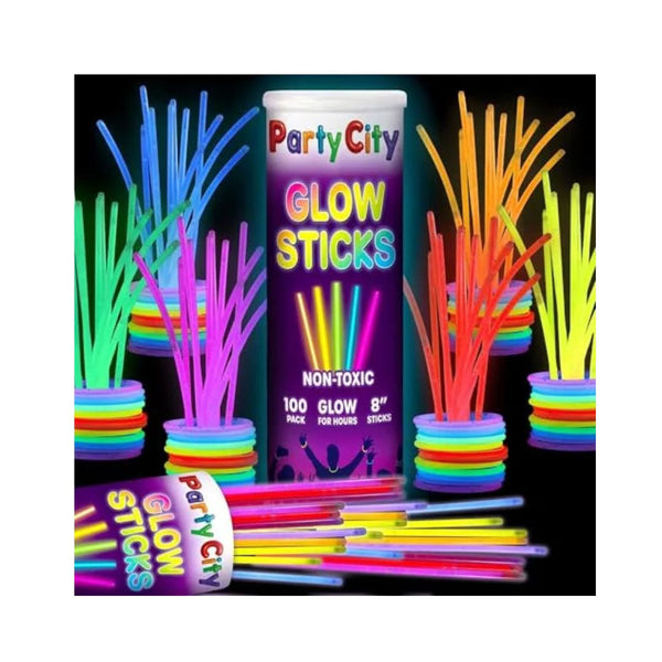 100 Pack Party City 8” Glow Sticks