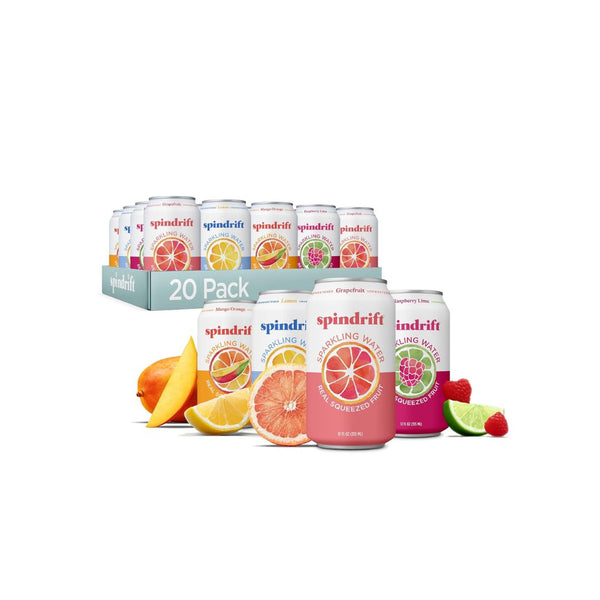 20-Pack Spindrift Sparkling Water 4 Flavor Variety Pack