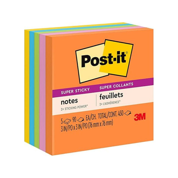 5 Post-it Super Sticky Notes