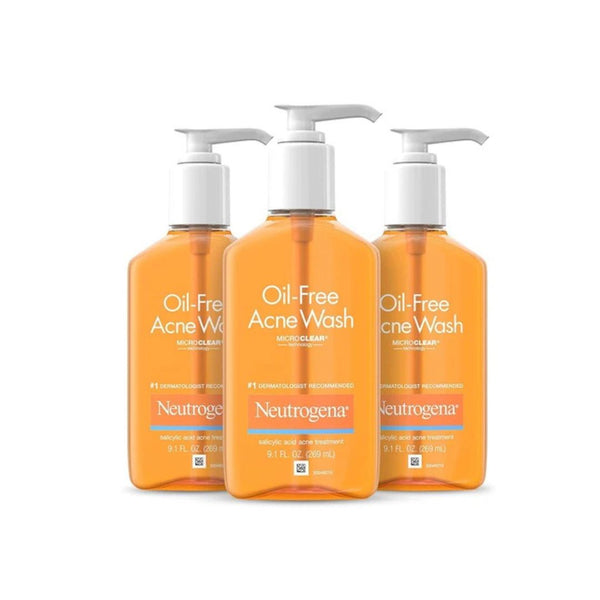 3-Pack Neutrogena Oil-Free Acne Face Wash (9.1oz)