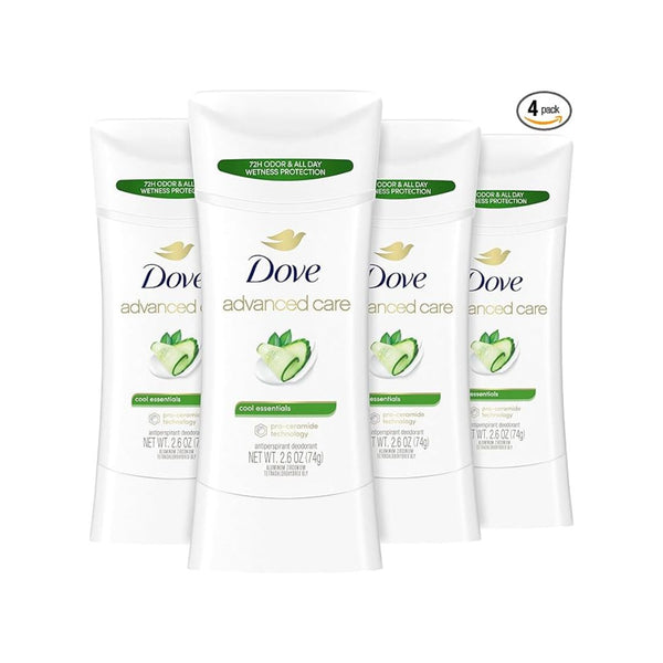 4 Dove Advanced Care Antiperspirant Deodorant Stick Cool Essentials