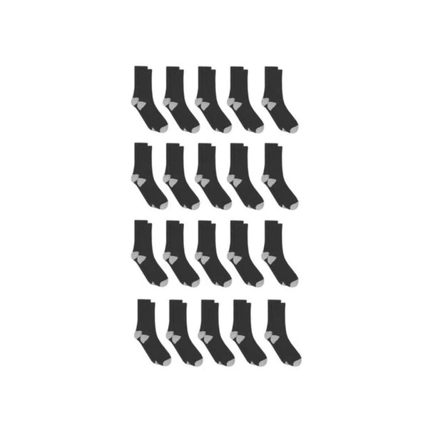 20 Pairs Hanes Men’s Crew Socks (2 Colors)